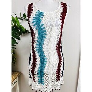 Clearance🎉NF Vivid Collection Crochet Lace Tank Top Coverup Boho Festival M/L
